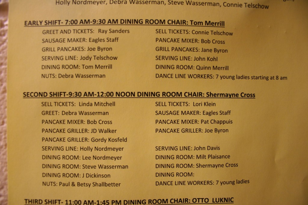 A snippet of the long list of volunteers.