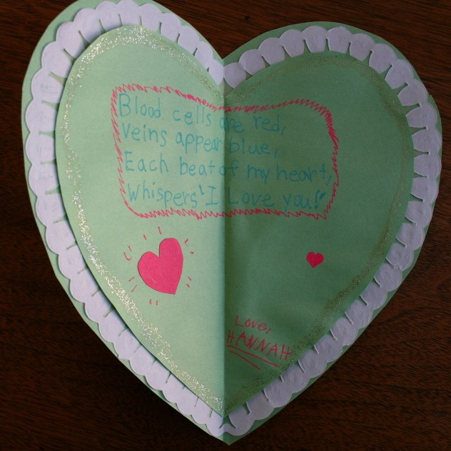 The valentine Hannah created just for me.