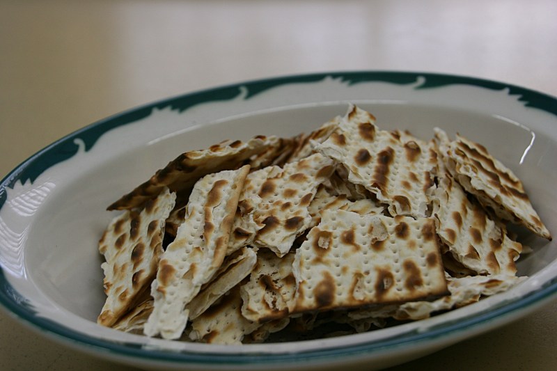 Matzo, unleavened bread from Jerusalem, was served as reprsentative of food from Jesus' time period.