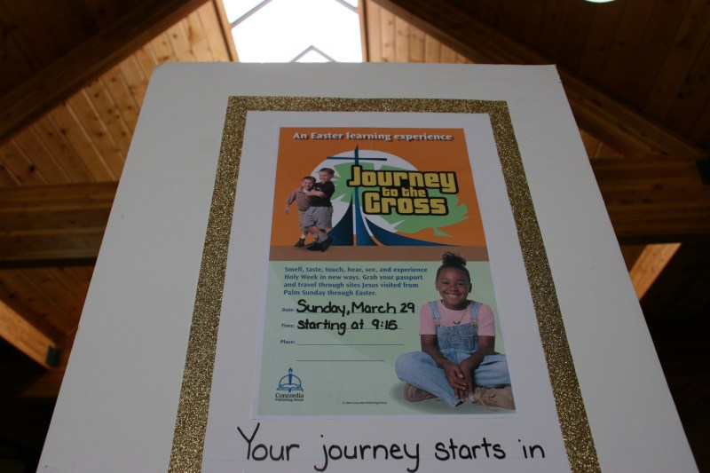 Small groups participated in 45-minute tours on "Journey to the Cross."