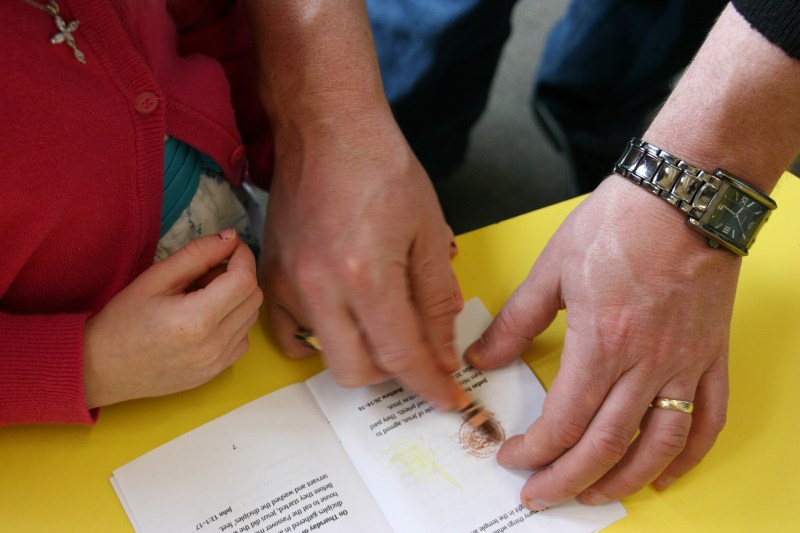 Making coin rubbings in passports to remember how Judas betrayed Jesus with 30 pieces of silver.