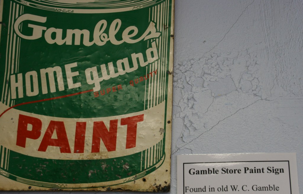I love vintage signs and graphics. And how many Gambles stores even exist any more? This sign was found in the old West Concord Gambles store opened in about 1935 by Clarence Barwald.