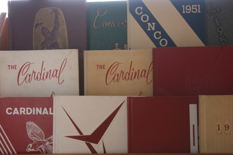 I was thrilled to find a collection of school yearbooks. 