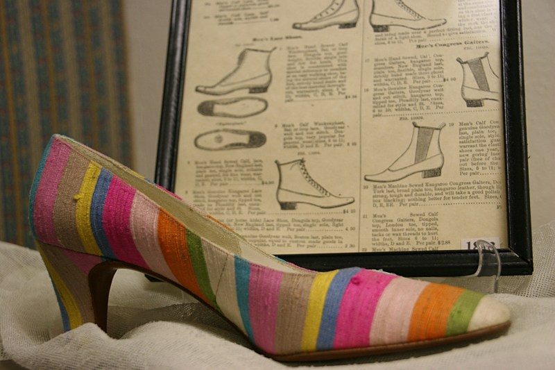 This shoe is the most colorful and memorable one I've ever seen. It's like a work of art, showcased in The Fashion Room.