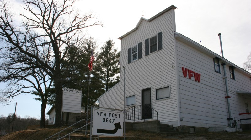 The downtown VFW sits atop a hill, too.