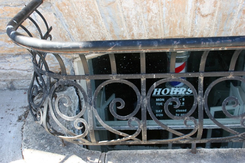 I even noticed a below street level barbershop.