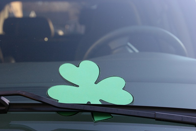 The leprechaun even shamrocked our van.