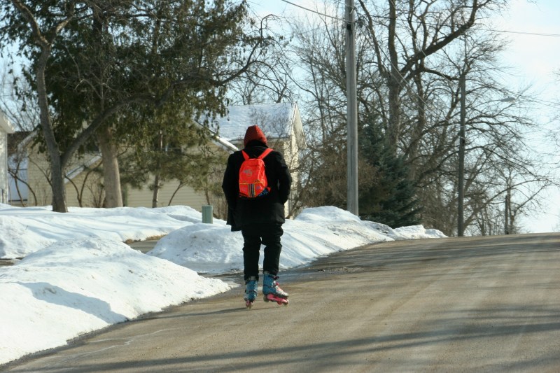 Almost to the top of the hill.