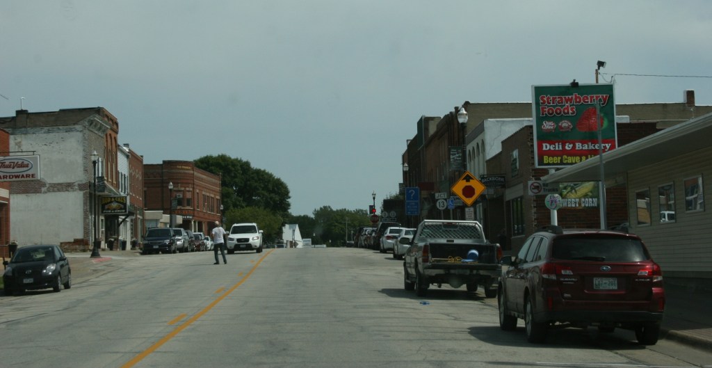 Driving into Strawberry Point.