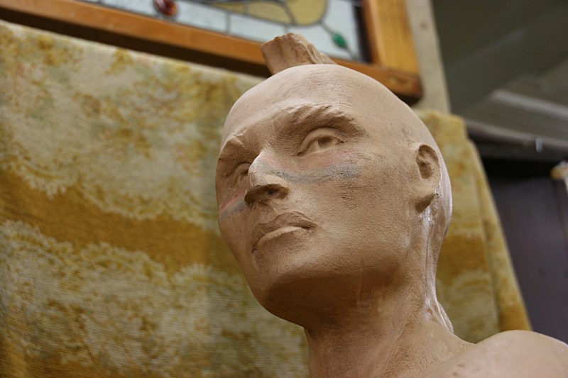 A Native American sculpture.