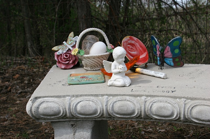 Visitors to Brittney's memorial can write a message on the bench.