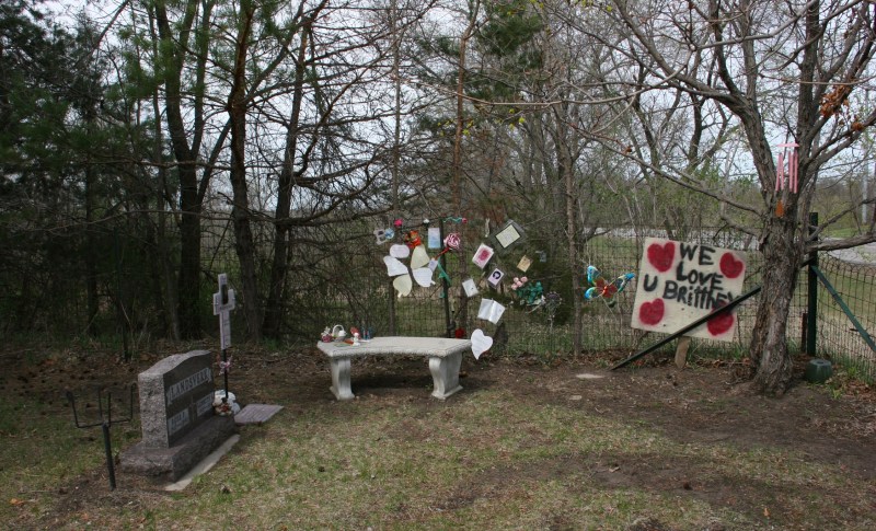 The memorial to Brittney Landsverk.