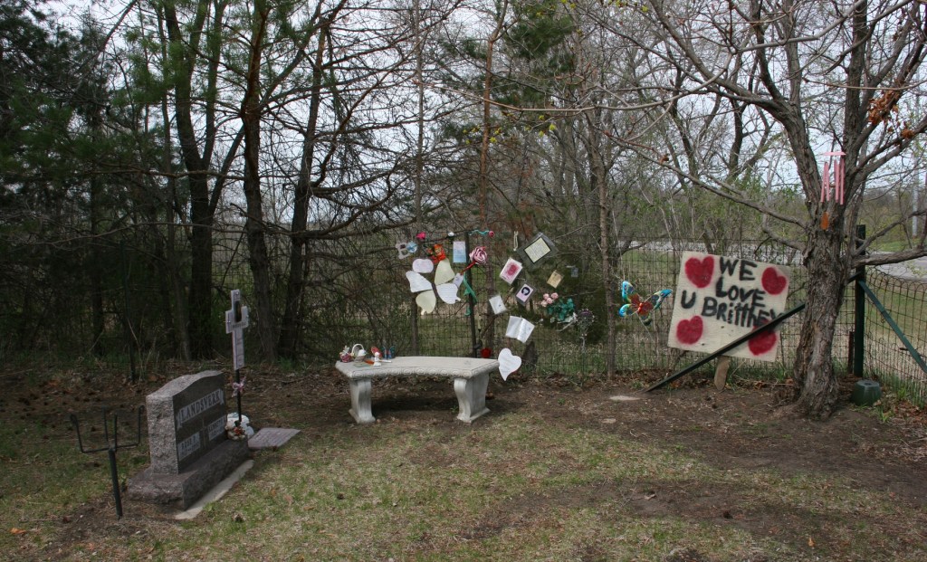 The memorial to Brittney Landsverk.