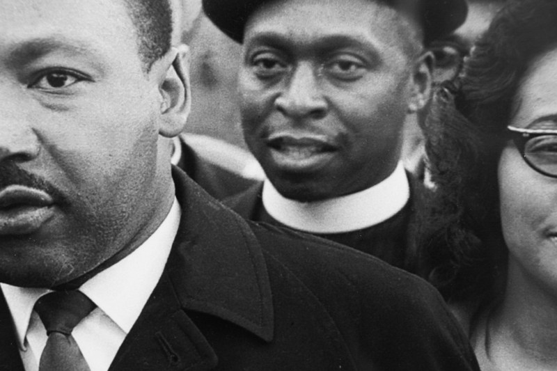 The faces of the Civil Rights Marches and Movement include Dr. Martin Luther King, Jr. Photo by Stephen Somerstein.