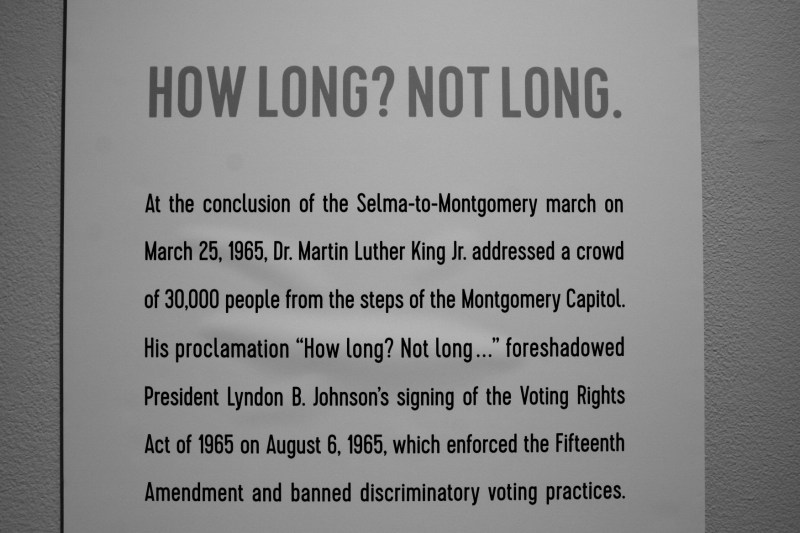 The exhibit featured explanatory information about photos and the movement.