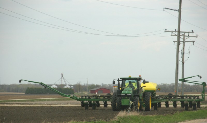 Farmers, such as this one near Wanamingo, are working the land and planting.