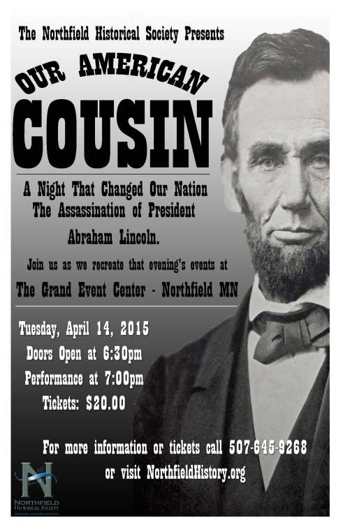 Promotional poster for the Lincoln event in Northfield, Minnesota.