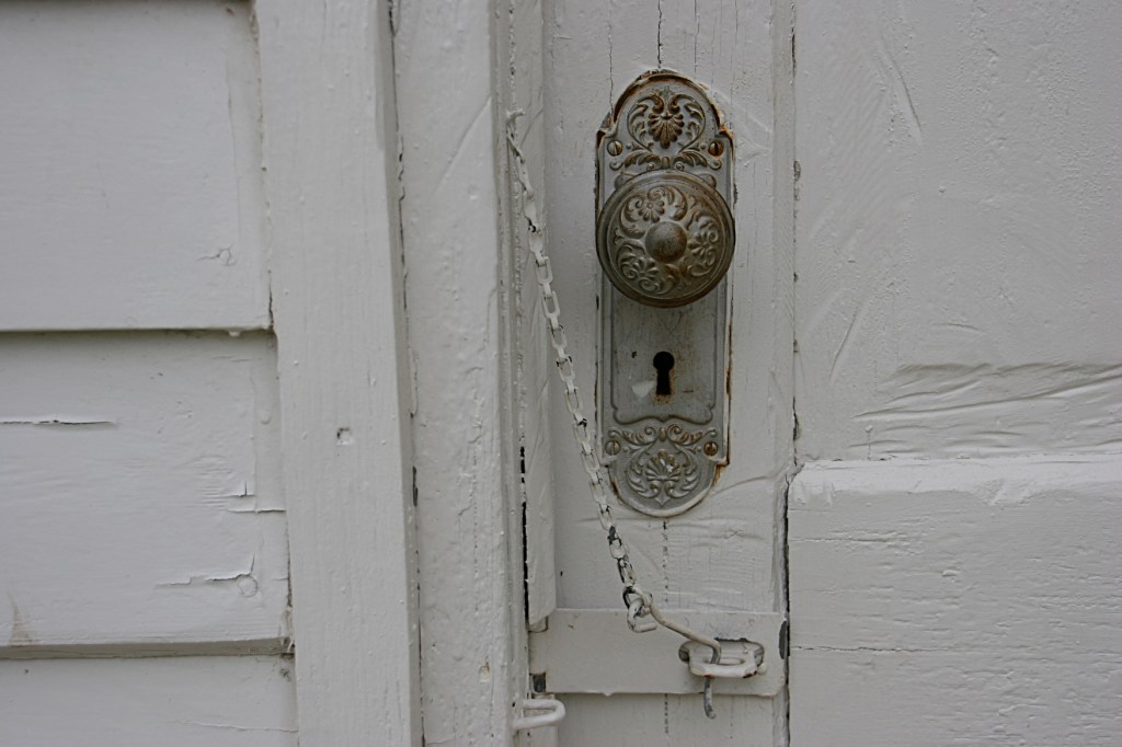I opened this door into the church entry, but found the interior sanctuary door locked.