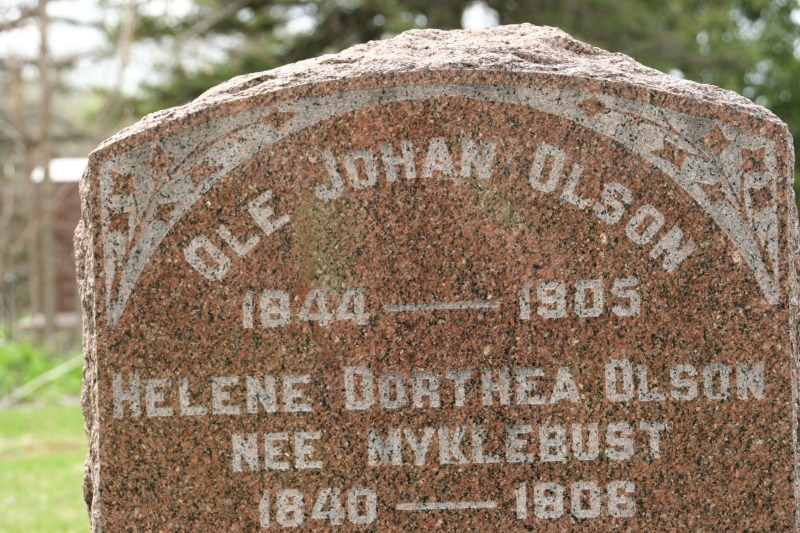 The Norwegian name, Ole, is common on North Grove tombstones.