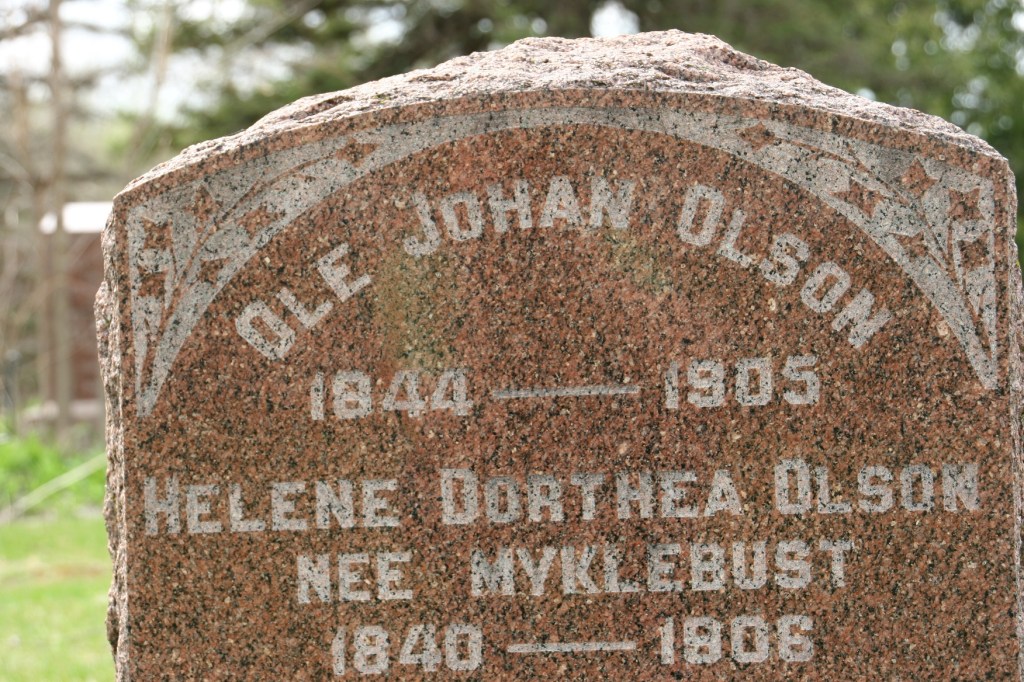 The Norwegian name, Ole, is common on North Grove tombstones.