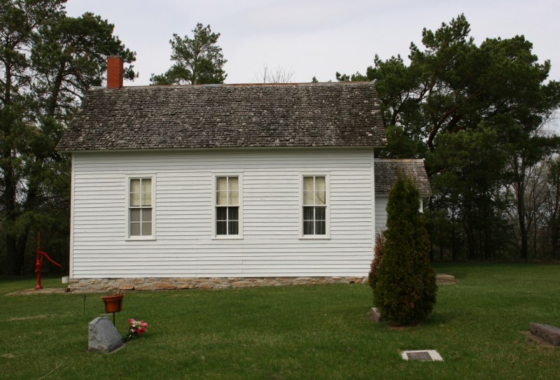As was common in early Minnesota churches, the cemetery is right next to the church building.