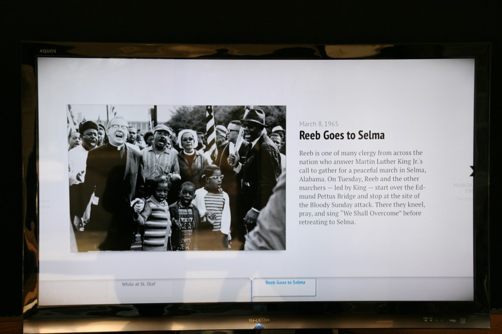 Reeb, shown to the left in this photo, was among those who marched to the Edmund Pettus Bridge on March 7, 1965, Bloody Sunday.