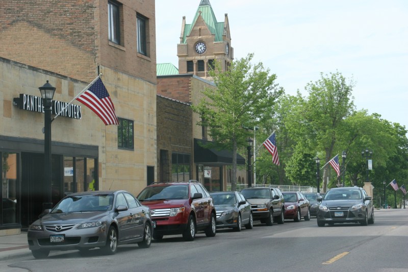 Downtown Waseca, Minnesota, on Memorial Day weekend.