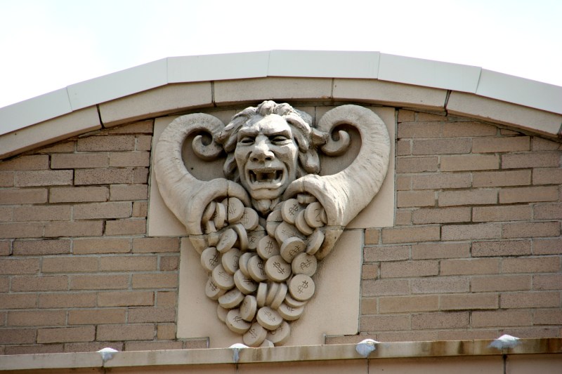 Historic buildings, like this one housing Thrifty White Drug, oftentimes are detailed in art.