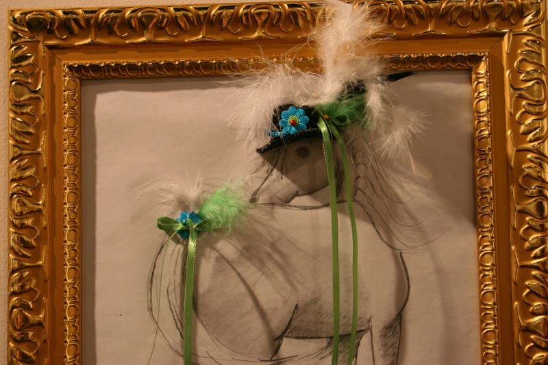 "Frilly Filly" by Audrey Sand, art in the gallery.