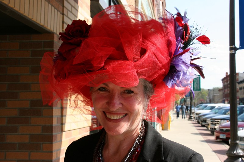 A guest arrives for the Derby party.