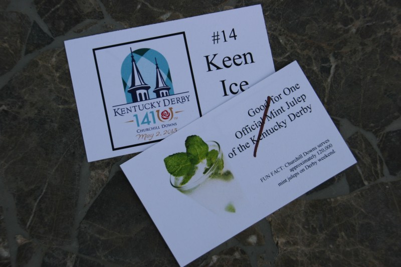 Tickets for mint juleps.