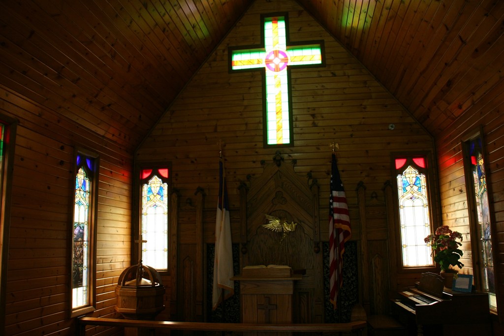 The day was overcast, the chapel dark, making photographing it a challenge.