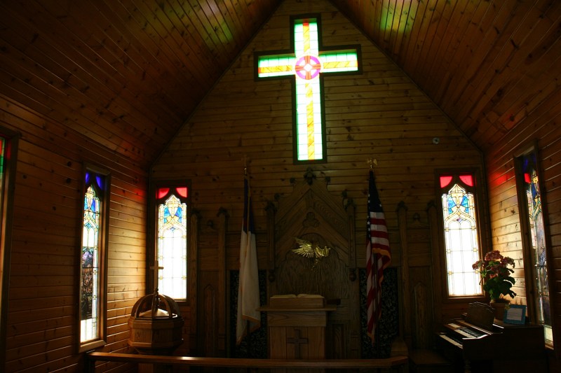 The day was overcast, the chapel dark, making photographing it a challenge.
