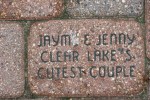Iowa, brick in clear lake