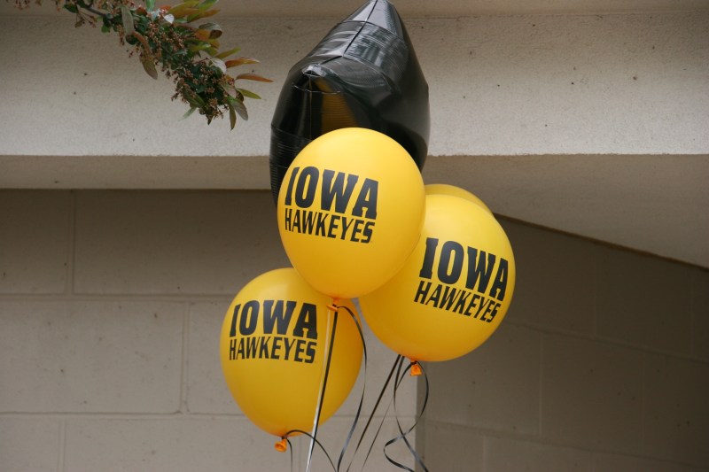 Balloons marked a graduation reception at a public rental space in the lakeside park.