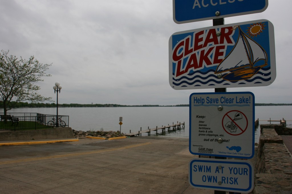 A view of Clear Lake from the public boat landing at the end of Main Avenue.