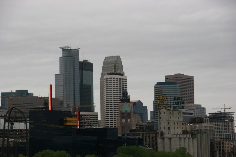 The downtown Minneapolis skyline on Mother's Day.