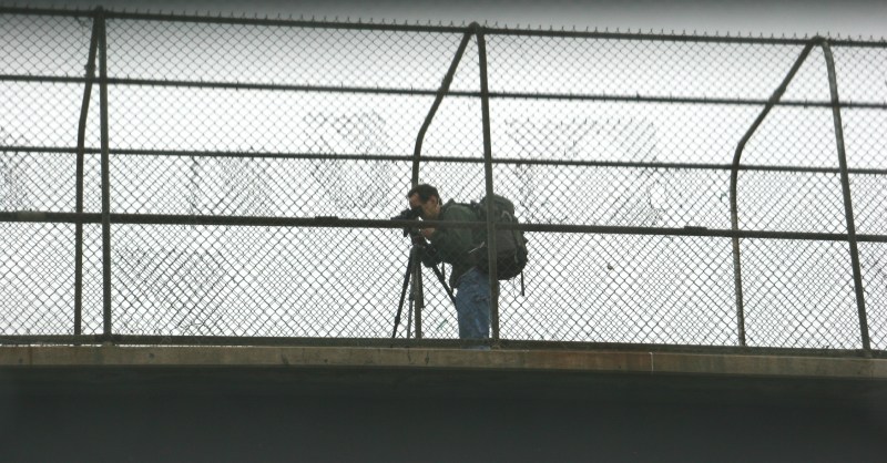 Photographing from a pedestrian overpass in Minneapolis