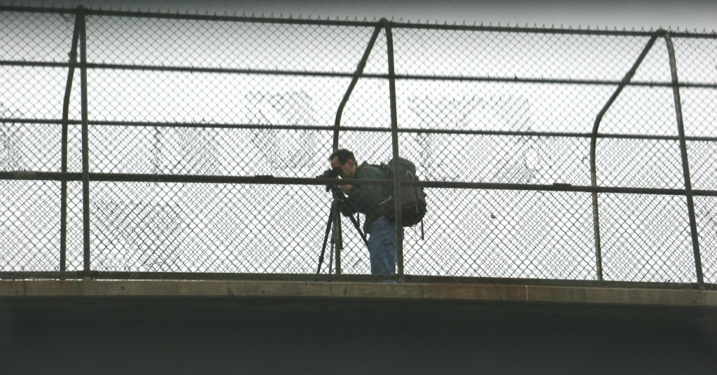 Photographing from a pedestrian overpass in Minneapolis