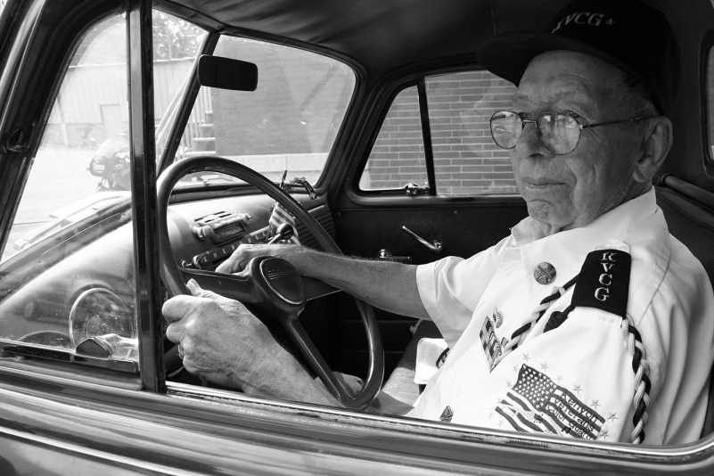 Howard Homeier in his cherished early 1950s Chevy pick-up truck.