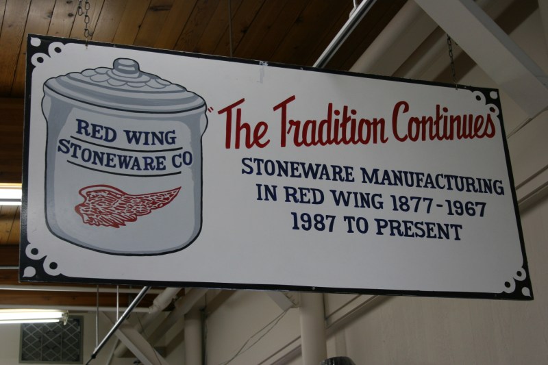 A sign in The Pottery Store summarize 