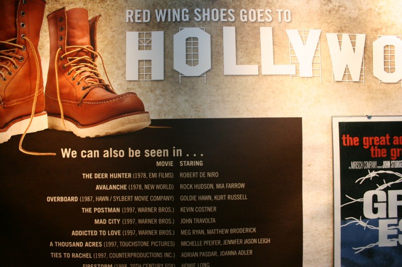 Even Hollywood chooses Red Wing shoes, according to this info in the museum.