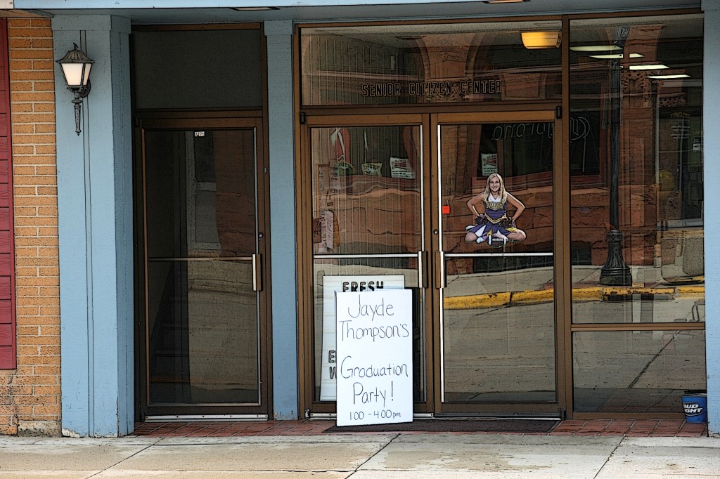 Lake Mills Iowa grad reception signs