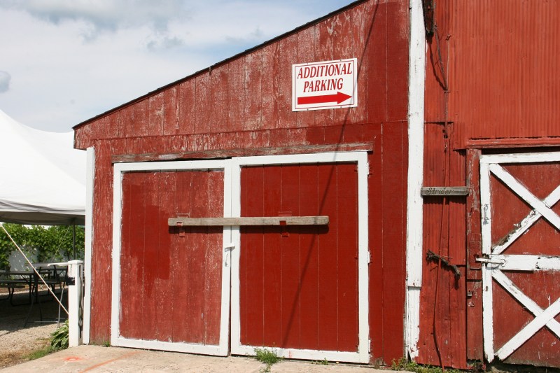 Even the barn doors hold rustic charm.