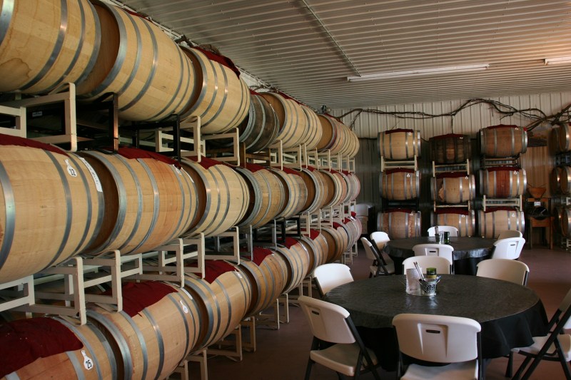 The wine is aged only in wooden barrels.