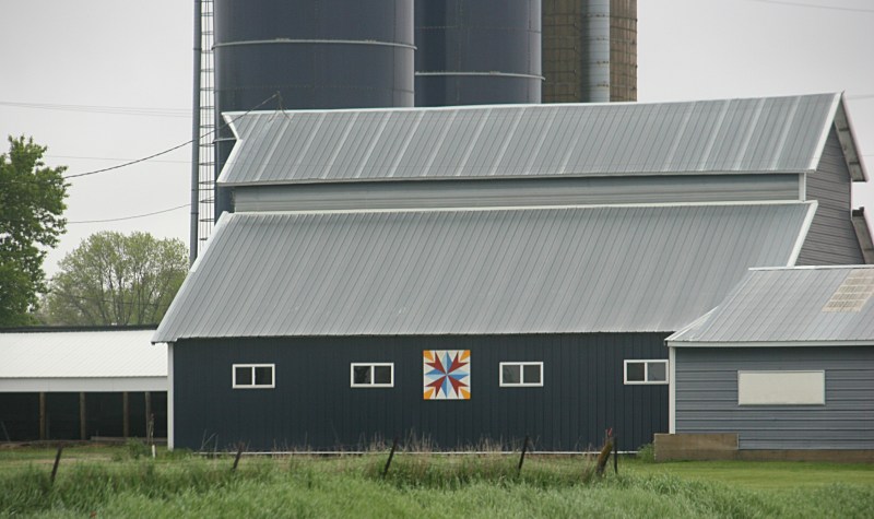 Iowa is known for its barn quilts and I spotted several, including this one near Garner.