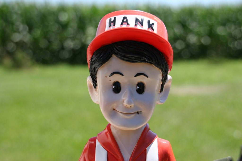 A Hardware Hank statue.