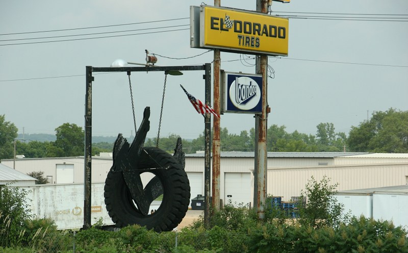 Along U.S. Highway 14 on the north side of Mankato.