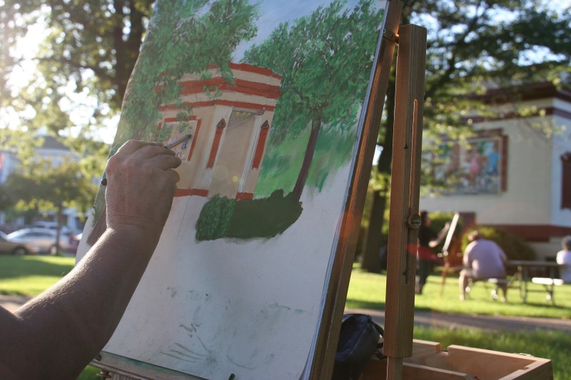 Barb's in-progress interpretation of the Central Park bandshell.