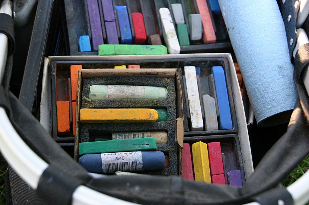 Some of Barb's corralled pastels.